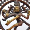 Estátua do Deus Shiva Nataraja em bronze pintado com 20 cm