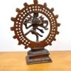 Estátua do Deus Shiva Nataraja em bronze pintado com 20 cm