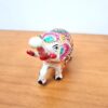 Elefante de metal esmaltado com técnica Cloisonné branco e color 10cm