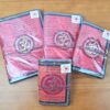 Kit com 4 agendas indianas artesanais estampa OM coral rosado (4 tamanhos)