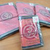 Kit com 4 cadernos indianos artesanais estampa de OM coral e dourado