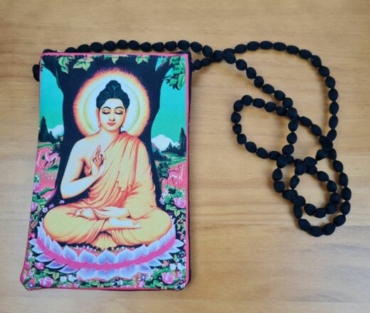 bolsinha indiana de tecido estampa de Buda