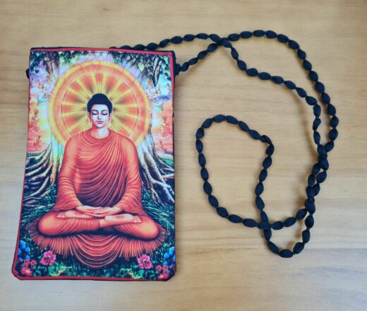 bolsinha indiana de tecido estampa de Buda