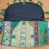 Bolsa indiana Banjara 100% bordada a mão verde claro e coloridos