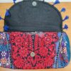 Bolsa indiana Banjara 100% bordada a mão vermelho e coloridos