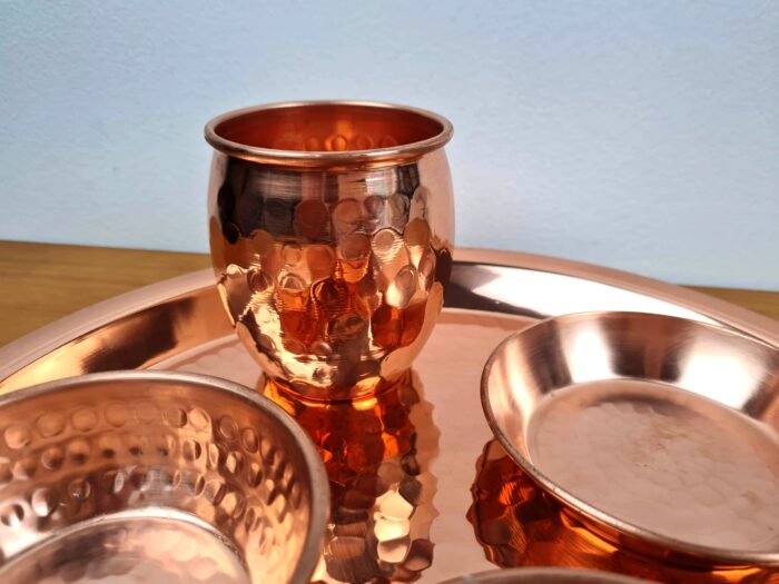 Conjunto de Thali em cobre puro para Poojas 5 peças