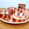 Conjunto de thali de cobre puro 5 peças
