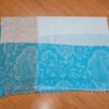 pashmina indiana de lã de cashmere (verdadeira) creme e azul céu