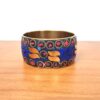 bracelete indiano dourado com pedras douradas Lápis Lazuli e coral (mosaico de pedras)