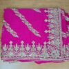 saree indiano rosa pink e dourado bordado luxuoso