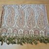 Echarpe indiana algodão com viscose dupla face estampa de arabescos marrom e bege