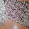 Echarpe indiana algodão com viscose dupla face estampa de arabescos bordô e bege