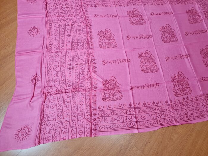 Chadar indiano (manto de oração) de Shiva rosa pink