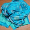 Echarpe indiana  dupla face viscose luxuosa estampa paisleys azul
