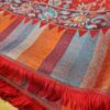 Echarpe indiana  dupla face viscose luxuosa estampa paisleys vermelho e color