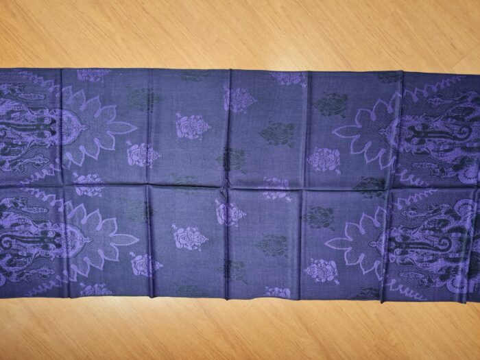lenço indiano de viscose estampa de Ganesha roxo e preto