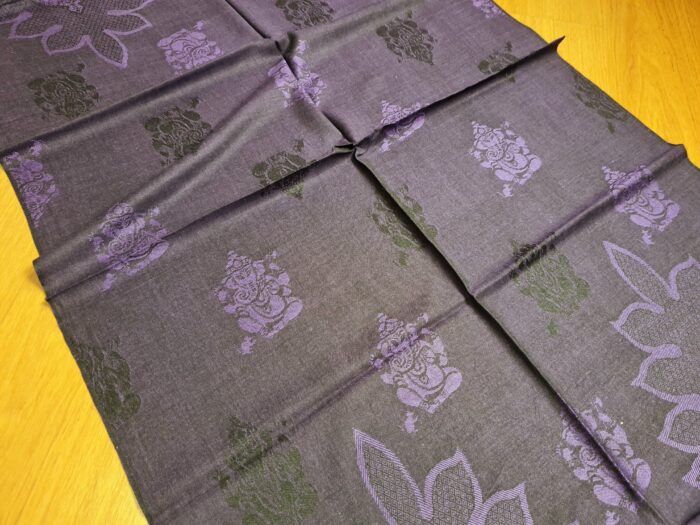 Echarpe indiana algodão com viscose estampa de Ganesha roxo