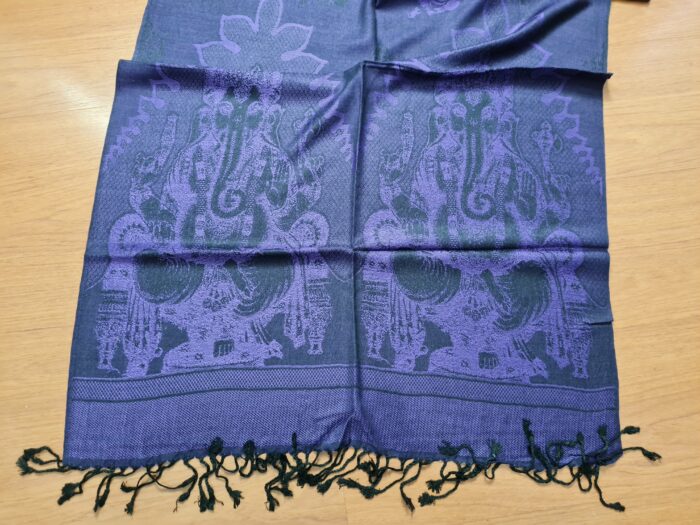 Echarpe indiana algodão com viscose estampa de Ganesha roxo