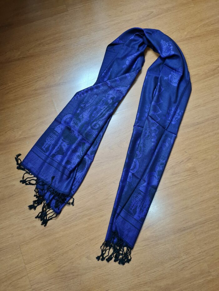 Echarpe indiana algodão com viscose estampa de Ganesha roxo
