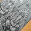 Echarpe indiana algodão com viscose estampa de Ganesha creme e preto