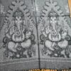 Echarpe indiana algodão com viscose estampa de Ganesha creme e preto