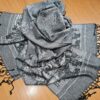 Echarpe indiana algodão com viscose estampa de Ganesha creme e preto