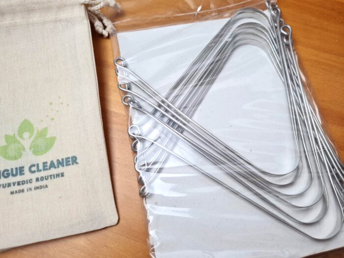 Kit 12 Raspadores de língua em aço inoxidável (slim) fabricado na Índia