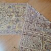 Echarpe indiana algodão com viscose dupla face estampa de elefantes bege e lilás com bege e marrom