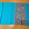 Pashimina indiana estampada de viscose com faixas estampadas paisley turquesa