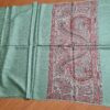 Pashimina indiana estampada de viscose com faixas estampadas paisley verde