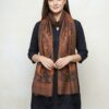 Echarpe indiana algodão com viscose estampa de Ganesha ferrugem