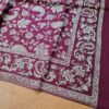 Echarpe indiana dupla face estampa Paisley vinho e bege