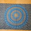 Panô indiano de algodão estampa de mandala verde e azul 2,0m
