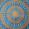 Panô indiano de algodão estampa de mandala verde e azul 2,0m