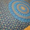 Panô indiano de algodão estampa de mandala verde e azul 2,0m