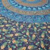 Panô indiano de algodão estampa de mandala verde e azul 2,0m