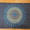 Panô indiano de algodão estampa de mandala marinho e turquesa 2,0m