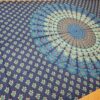 Panô indiano de algodão estampa de mandala marinho e turquesa 2,0m