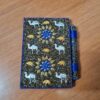 Caderno artesanal indiano estampa de camelos com caneta azul royal