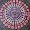 Panô indiano de algodão e viscose estampa de mandala marinho e roxo 1,70m