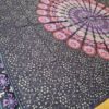 Panô indiano de algodão e viscose estampa de mandala marinho e roxo 1,70m