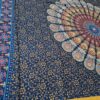 Panô indiano de algodão e viscose estampa de mandala marinho bege e coral 1,70m