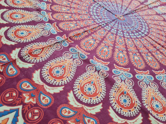 Colcha indiana com 2 fronhas Mandala cores quentes 2,40m