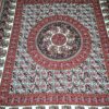 Colcha indiana ou painel decorativo Mandala preto bege e vinho (2,40m x 2,10m)