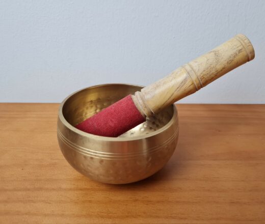 Tigela tibetana com 7 ligas de metal (10,5 cm) dourada