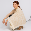 Echarpe indiana dupla face estampa Paisley creme e dourado