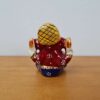 Ganesha de metal esmaltado com técnica Cloisonné branco e color 6cm