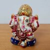 Ganesha de metal esmaltado com técnica Cloisonné branco e color 6cm
