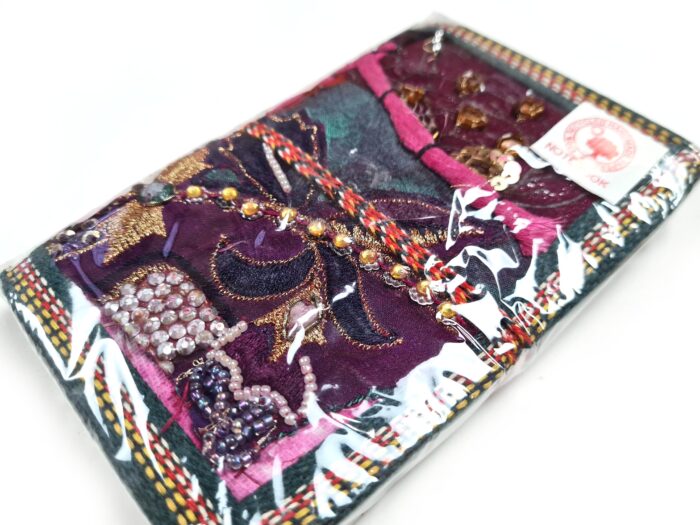 Kit com 4 cadernos indianos artesanais patchwork rosa