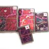 Kit com 4 cadernos indianos artesanais patchwork rosa